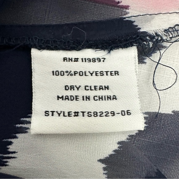 Collective Concepts Stitch Fix size Small Navy Blue and White Sheer Blouse NEW - Picture 8 of 10